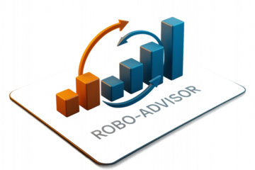Robo Advisor Digital Financial Investment Growth on a Mobile Device Platform Concept Transparent Background.