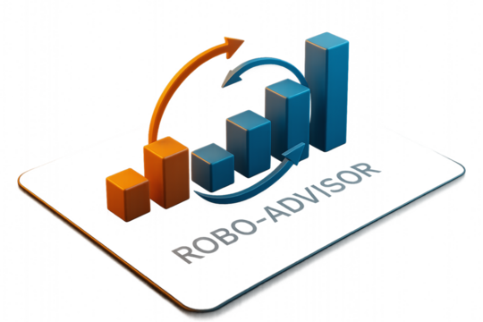 Robo Advisor Digital Financial Investment Growth on a Mobile Device Platform Concept Transparent Background. - Powered by Adobe