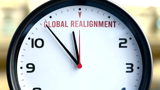 Global Realignment that is going to happen soon, it is imminent. Incoming global realignment, approaching in the near future. Global Realignment almost here. ,3d illustration