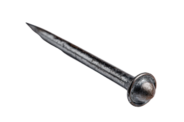 Close-up of a single, old-looking nail