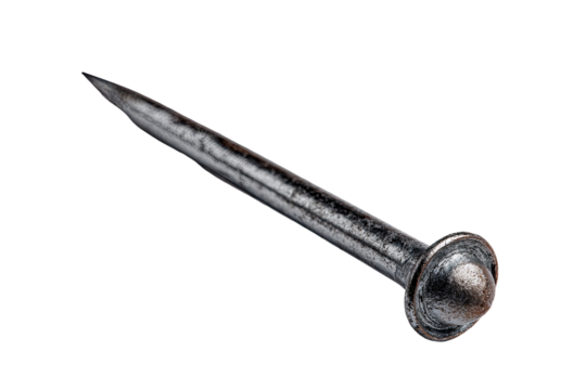 Close-up of a single, old-looking nail
