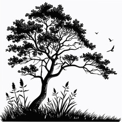 Nature Texture & Forest Landscape Line Vector Set