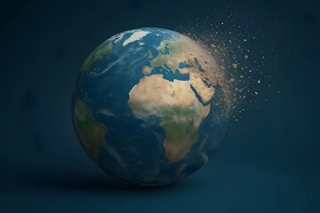 Fototapeta premium Earth destruction art