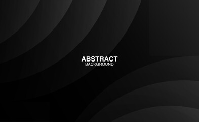 Dark black background abstract 3D geometric with wave effect decoration. Vector background.