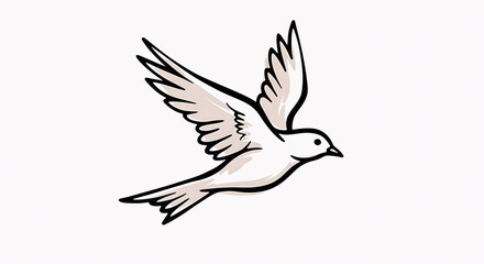 Obraz premium White and Black Flying Bird Logo Illustration, Minimalist Vector Design