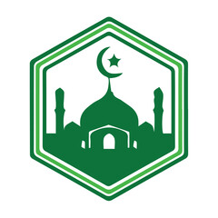 Star Frame Mosque Badge – Islamic Symbol Icon