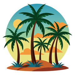 set of palm trees