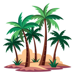 set of palm  trees