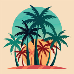 set of palm trees