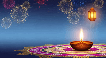 Diwali advertisement vector illustration