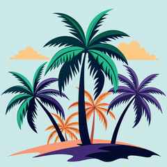 set of palm trees