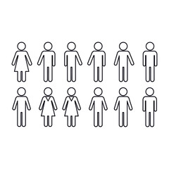 Diverse human figure silhouettes representing different relationships and genders