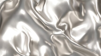 Obraz premium A smooth, reflective texture resembling silk fabric with gentle waves and folds, perfect for backgrounds or artistic illustrations.