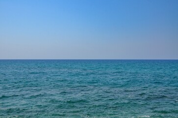 Obraz premium Türkiye, Side, August 25, 2025, Mediterranean Sea in Side