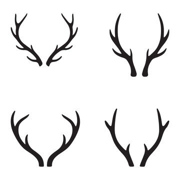 the horns of deer silhouette vector
