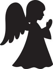 silhouette vector of angel with wings