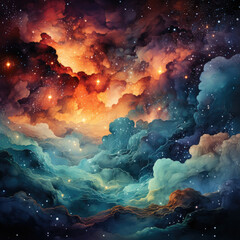 Floral Galaxy Star Bright Coordinate background