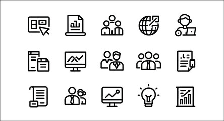 Start up set of web icons in line style. Business startup icons for web and mobile app. Startup project, development, creative idea, target, innovation, marketing, launch business.