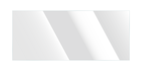 Realistic transparent glass plate panel texture with shiny glossy light glare reflective surface effect overlay on isolated background rectangle gradient window