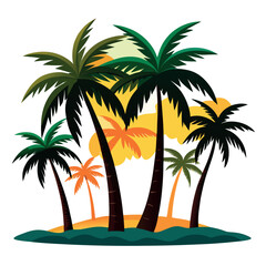 set of palm  trees