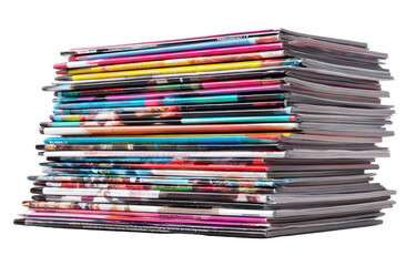 Stack of colorful magazines