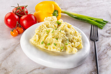 Mashed potato with green onion