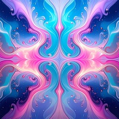 Fototapeta premium Symmetric Abstract Bright Liquid Ornament Background