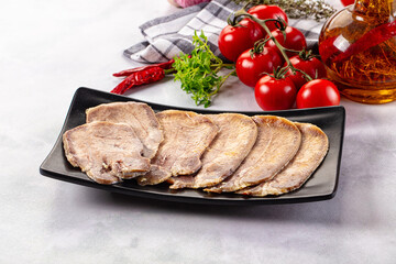 Boiled beef tomgue slices appetizer