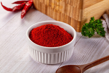 Red dry chili pepper paprika powder