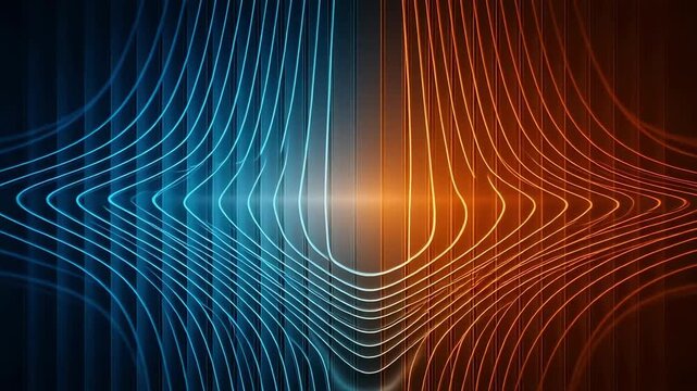 Abstract light background blue orange glowing lines energy wallpaper design modern art 3d 4k 8k