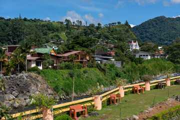  Panama, View on the river Caldera in Boquete. 
