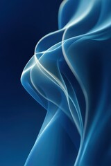 Obraz premium Abstract blue background with flowing smoke and soft light patterns