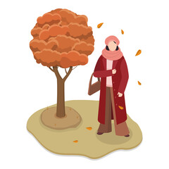 3D Isometric Flat  Illustration of Various Weather Conditions. Item 3