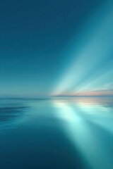 Ethereal Light Gradient Over Calm Sea at Sunrise or Sunset