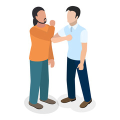 3D Isometric Flat  Set of Greeting Gestures. Item 4