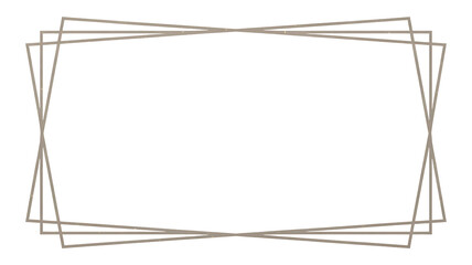 Elegant geometric frame isolated on transparent background for design and decoration