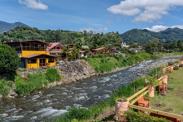  Panama, View on the river Caldera in Boquete. 