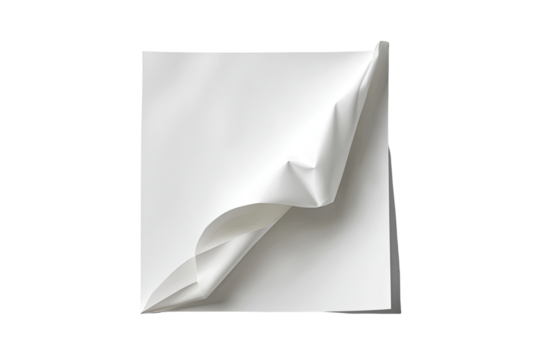 A square sheet of white paper, intricately folded and crinkled,  creating a dynamic, sculptural form