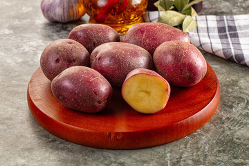 Raw red potato with slice