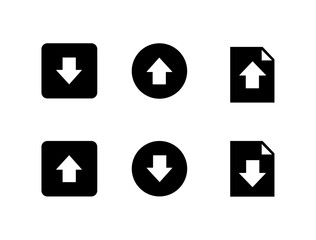 Black and White Download and Upload Icons

