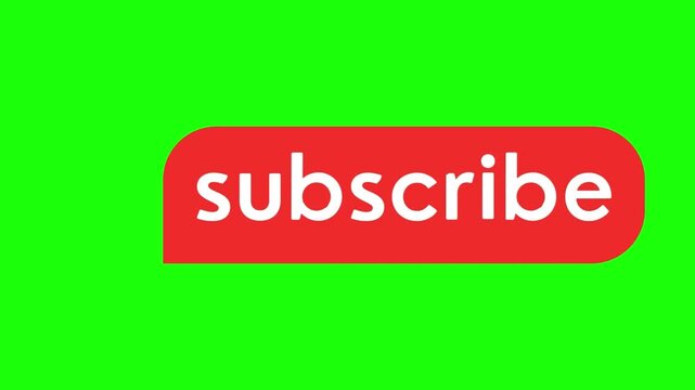 Subscribe Button Animation on Green Screen HD Video, Social Media Alert Bell and Notification Motion Graphic