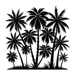 this image features a collection of black coconut tree