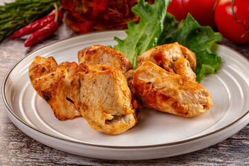Grilled chicken meat kebab barbecue