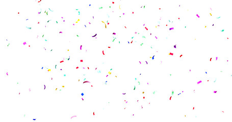 PNG Confeti Failling Colorful Confetti against a White Background. Muticolor Confetti Transparent Background. 3d Rendering Transparent Confeti. Confetti partical isolated on transparent background.