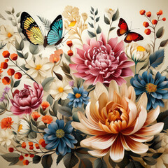 Seamless Floral Background Art