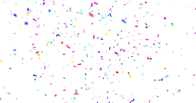 PNG Confeti Failling Colorful Confetti against a White Background. Muticolor Confetti Transparent Background. 3d Rendering Transparent Confeti. Confetti partical isolated on transparent background. - Powered by Adobe