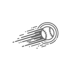 Dynamic Baseball Pitch with Motion Trails Illustration