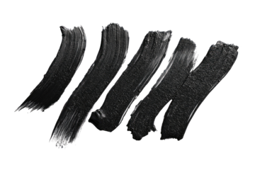 Abstract brushstrokes of dark gray paint