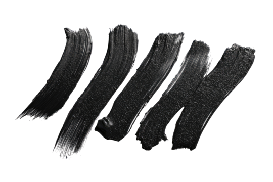 Abstract brushstrokes of dark gray paint