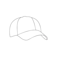 Cap Silhouette — Minimal Black Vector of Baseball Cap for Fashion, Sports, and Casual Wear Design